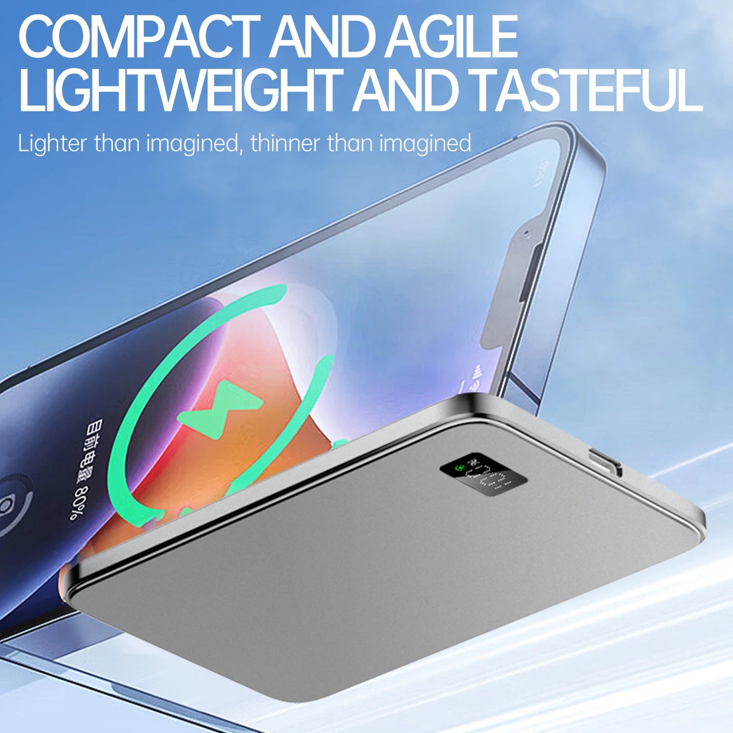 Ultra-Slim Magnetic Power Bank with LED Display – 5000mAh & 10000mAh