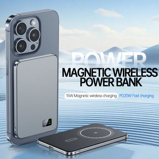 Ultra-Slim Magnetic Power Bank with LED Display – 5000mAh & 10000mAh